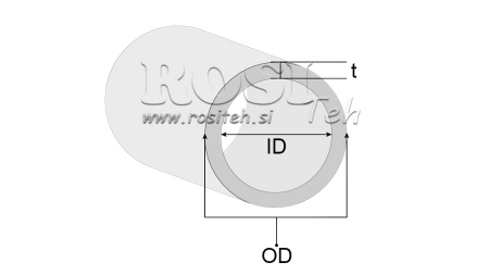 HONET RØR H9 TIL HYDRAULISK CYLINDER 120/135 - 7,5mm (1000mm)