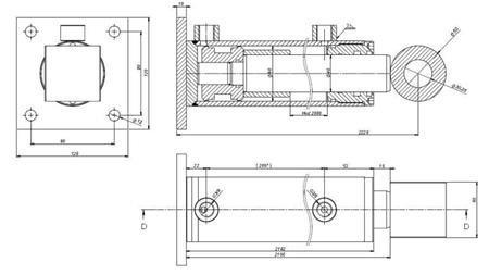 HYDRAULISK CYLINDER TIL HLEVSKEGA KRTA 60/40-2000-dimensioner