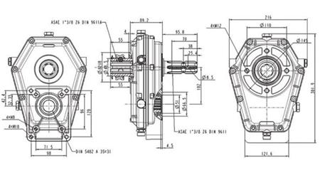 MULTIPLIKATOR GR.3 -1:3 HUN FR INLET - HAN UDGANG