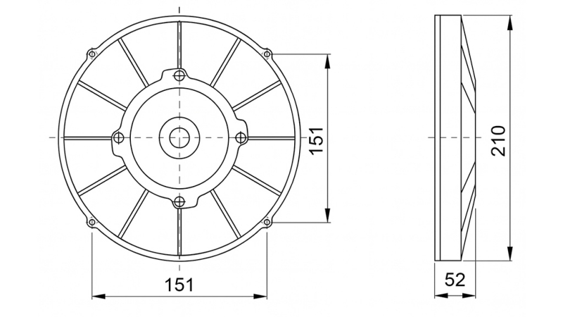 AXIAL VENTILATOR 190MM PUSHING 12V