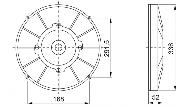 AXIAL FAN 305MM PULL 12V