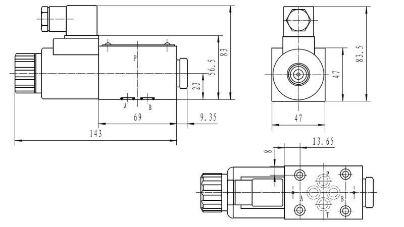 CETOP 3_1 COIL DIMENSIONER- 51B