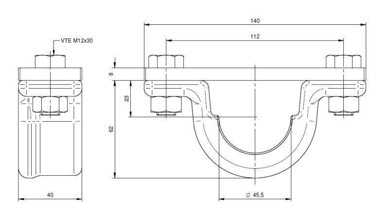 TELESCOPISK CYLINDER HOLDER FI45-A
