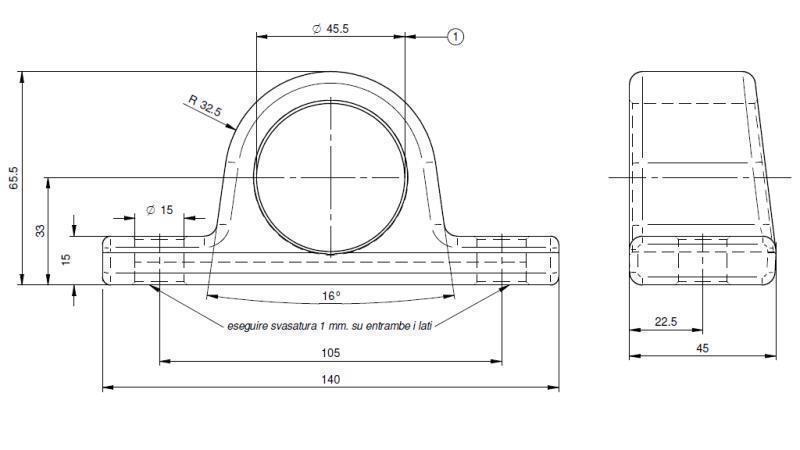 HOLDER TIL TELESCOPISK CYLINDER FI45