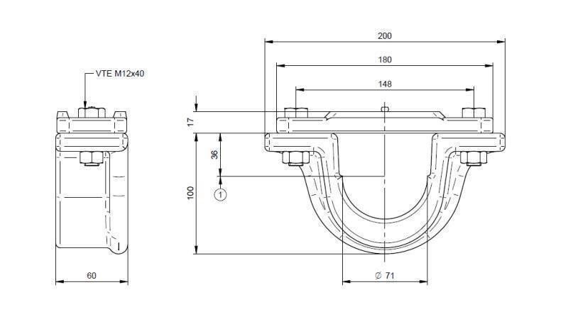 HOLDER TIL TELESCOPISK CYLINDER FI70-A