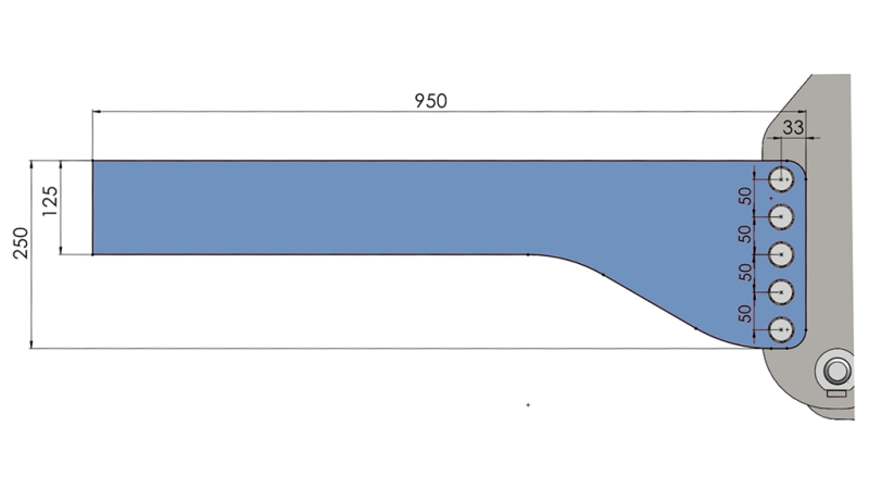 UNIVERSAL MONTERINGSKONSOL TIL TRAKTOR FRONTHYDRAULIK CAT. 2 & CAT. 3 (950 mm)