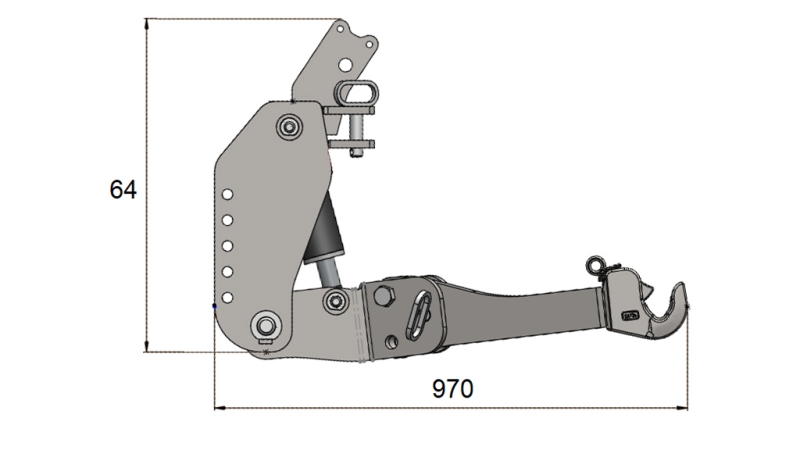 UNIVERSAL FRONTLIFT FOR TRAKTOREN KAT. 2 1500KG - BLÅ (RAL 5017)