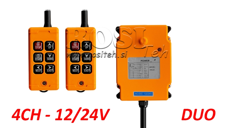 RADIO REMOTE CONTROL 4CH - 12/24V DUO