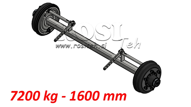 AKSEL TIL TRAILER 7200 KG MED BREMSER (1600 MM)