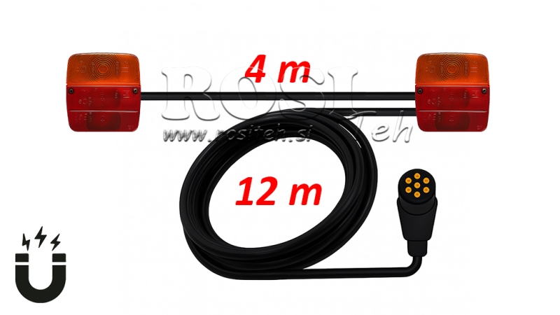 SÆT AF MAGNETISKE LAMPER MED KABEL 12M+4M