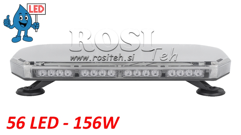 LED MAGNETISK STROBE ROTERENDE LYS 56 LED 156W 12V-24V