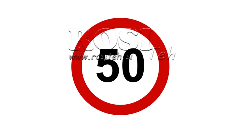 HASTIGHEDSBEGRÆNSNING KLISTERMÆRKE 50KM/H