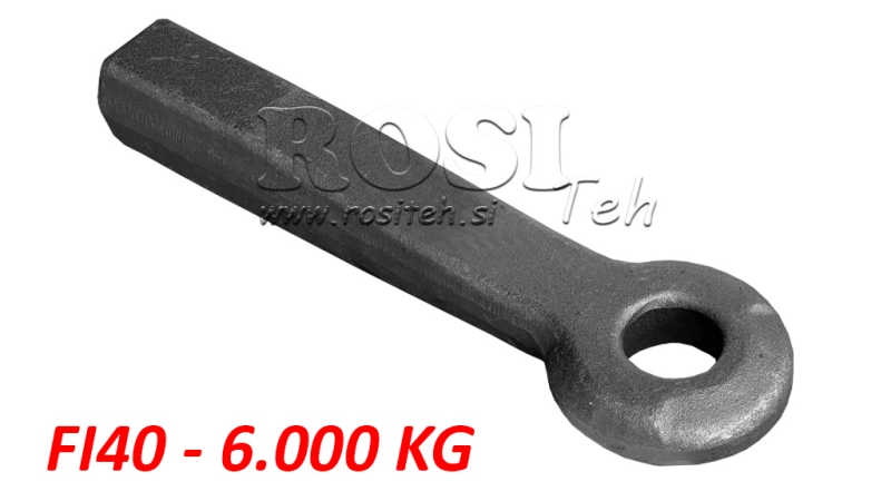 VLEČNA KLJUKA FIKSNA FI40 50x50 L370 - 6.000/1.000KG