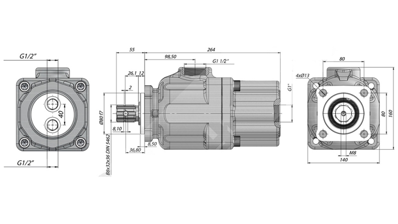 HYDRAULIK PISTON PUMPE TANDEM 50+50CC
