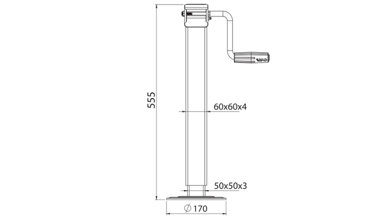 GEWINDE STØTTEBEN 350mm - 1.000kg