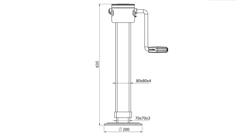 GEWINDE STØTTEBEN 380mm - 4.000kg