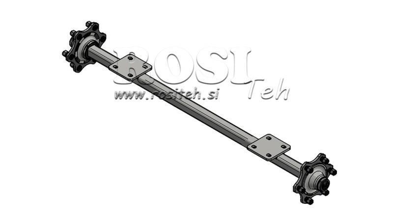 AKSEL TIL TRAILER 1800 kg UDEN BREMSER (1460 mm) med monteringsplade