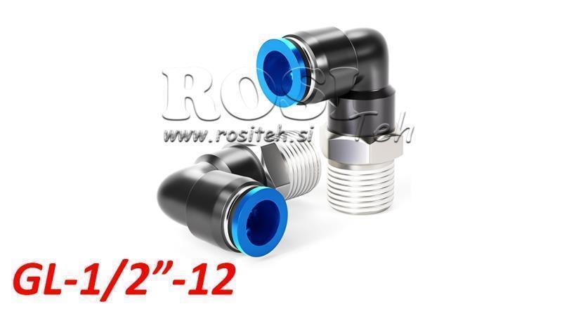 PNEUMATISK PLUG VINKELFORBINDELSE TPA MED GANG GL-012-12