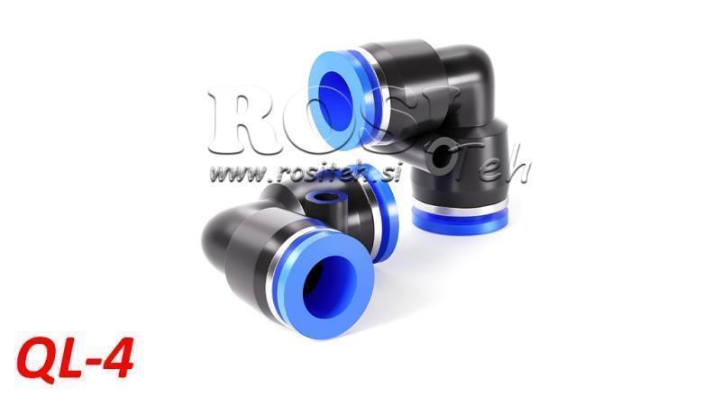 PNEUMATISK PLUG VINKELKONNEKTOR TPA UDEN TRÅD QL-4