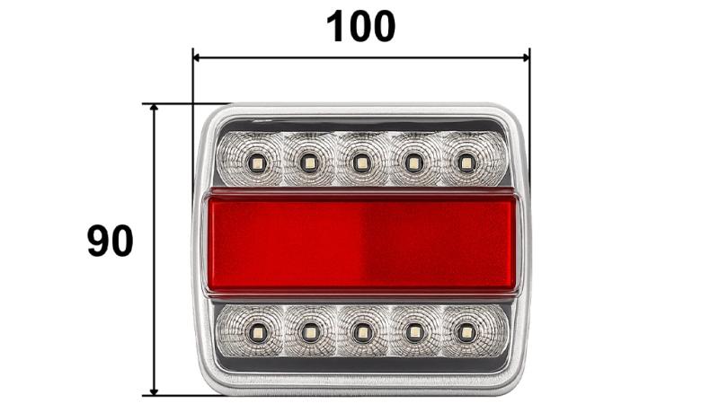 LED BAGLYS TIL TRAILER KOMBINATION 4 FUNKTIONER 12V HVID