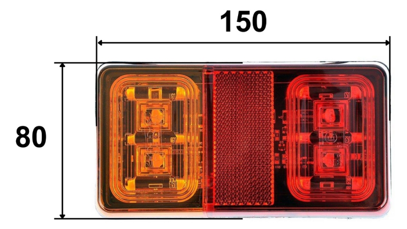 LED BAGLYGTE 3 FUNKTIONER 12V-24V KOMBINERET