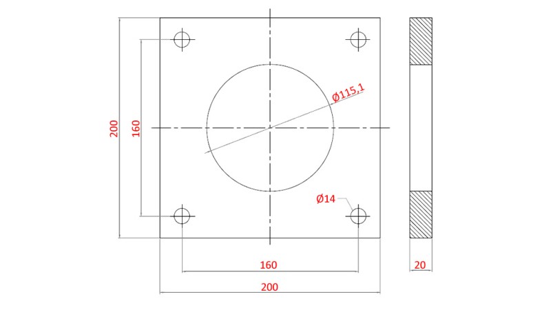 FLANGE TIL CYLINDER AL.100
