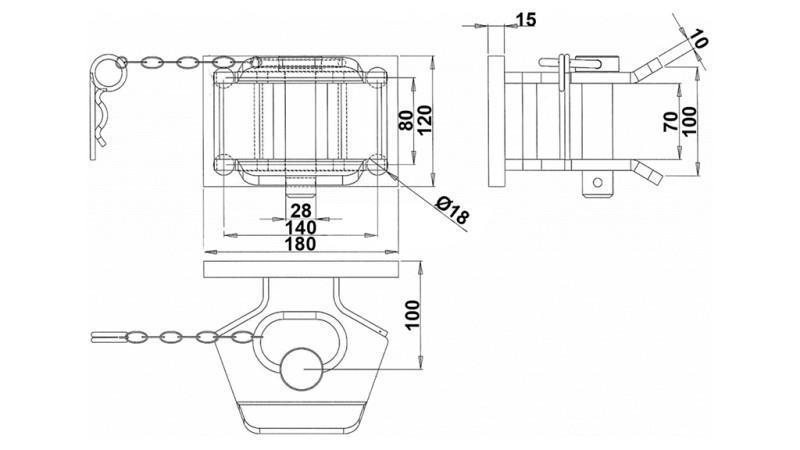 MONTERINGSFORBINDELSE SEMICIRKULÆR FAST DGM-806-B