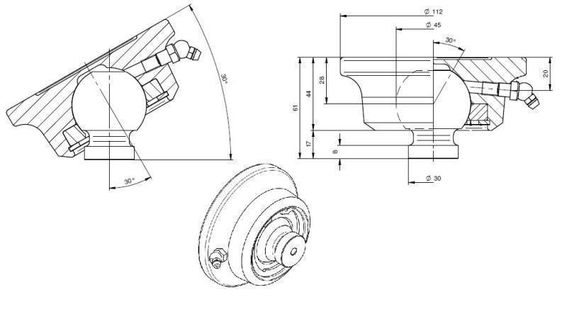 KUGLE TIL TELESCOPISK CYLINDER FI 45 max. 11 Tons