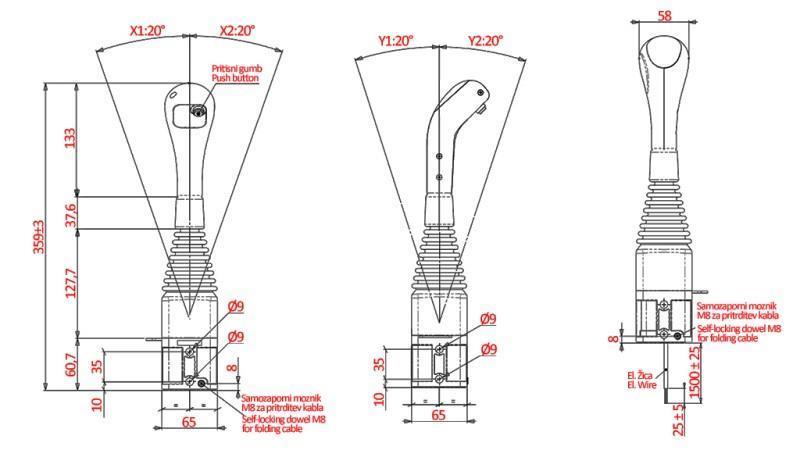 JOYSTICK NIMCO TIL PULLEY KROGLE - 1x KNAP
