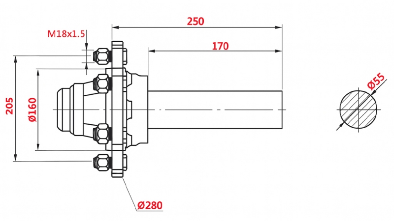 POLOSOVINA 3000 kg l.250 mm