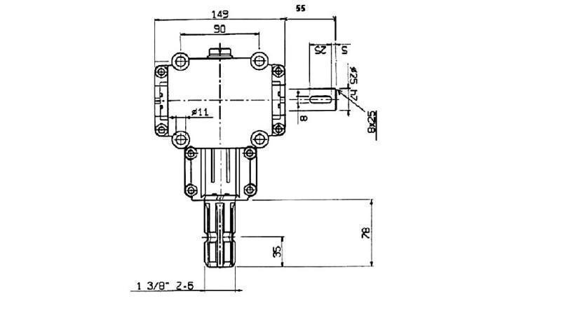 KOTNI REDUKTOR PTO 1:1,9 (14HP-10kW)