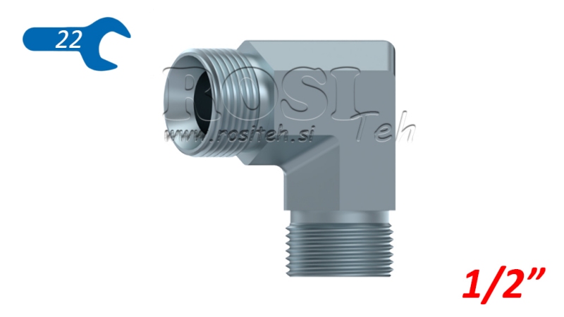 HIDRAVLIČNI KOLENO 90° BSP KRATKO MOŠKI-MOŠKI 1/2