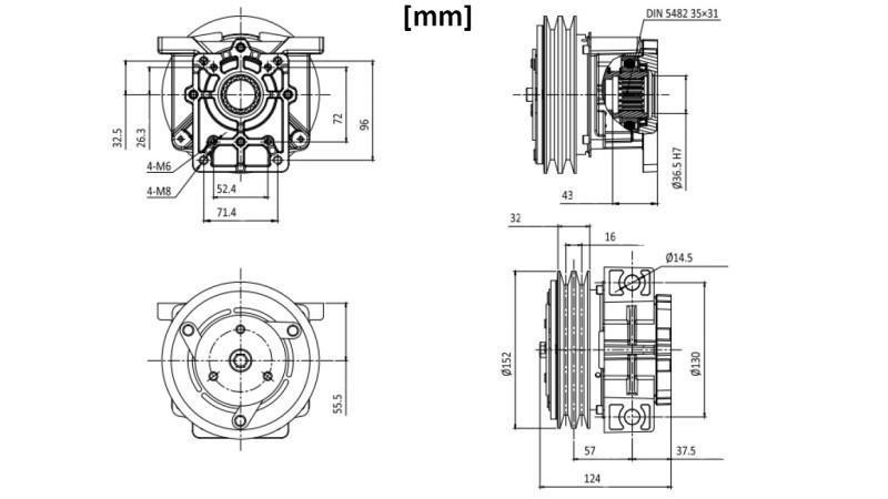 EL. MAGNETNA SKLOPKA 12V ZA ČRPALKO GR.2 dimenzije