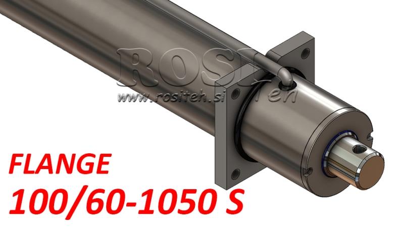 hydraulisk cylinder med monteringsplade og rør 100/60-1050