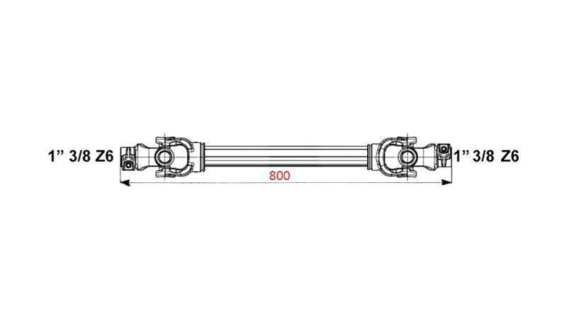 CE HOMOLOGERET CARDANAKSEL profi line KAT.6 længde 800mm