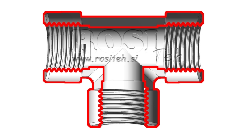 HYDRAULISK T STYKKE HUN-HUN 1/2