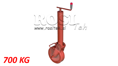 GEWINDE STØTTEBEN 240MM - 700KG MED STØTTEHJUL