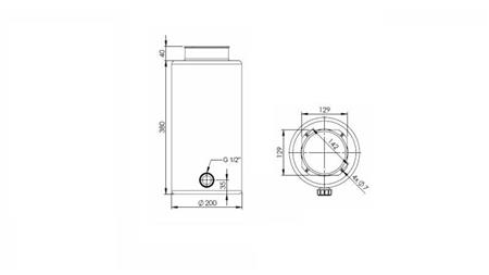METAL RESERVOIR RULLE PP 12 LITER HORIZONTAL-VERTIKAL - dimensioner