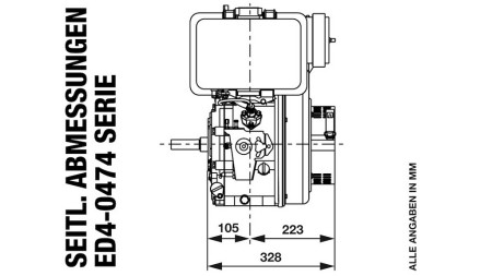 dieselmotor 474cc-8.0kW-3.600 RPM-E-KW25x88-elektrisk start