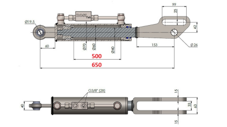 2TON. HYDRAULISK TOPSTANG POINT 60/40-150 (500MM-650MM)