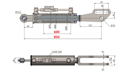 2TON. HYDRAULISK TOPSTANG POINT 60/40-250 (600MM-850MM)