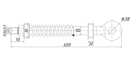 DAMPING SWIVEL TOWING HOOK MED FJEDER FI50 7.500KG