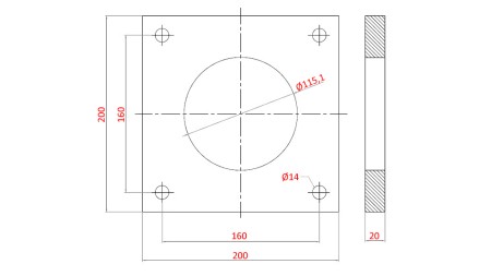 FLANGE TIL CYLINDER AL.100