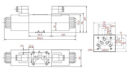 HIDRAVLIČNI ELEKTRO MAGNETNI VENTIL KV-4/3 CETOP 5 12/24/230V N2