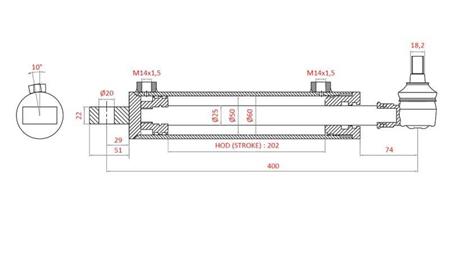 HYDRAULISK STYRINGSCYLINDER FIAT-NEW HOLLAND OEM-5189891