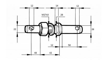 MONTERINGSKEP fi22/28mm MED TRÅD M 27x3