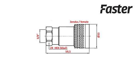 HURTIGKOBLING TRAKTOR HUN 3/8 Faster