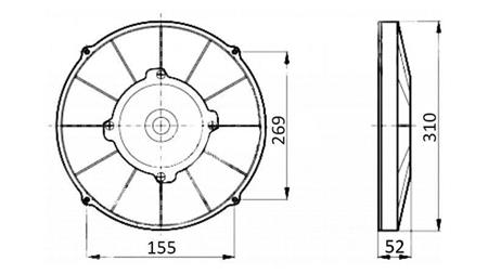 AXIAL VENTILATOR 280mm PULLING 12V