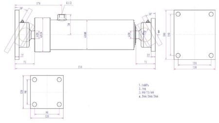 TELESKOPCYLINDER 3 TRIN  805MM K3B-7T
