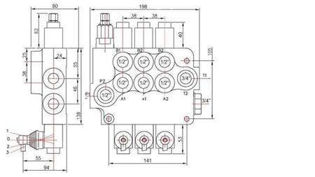 HYDRAULISK VENTIL 3xP80